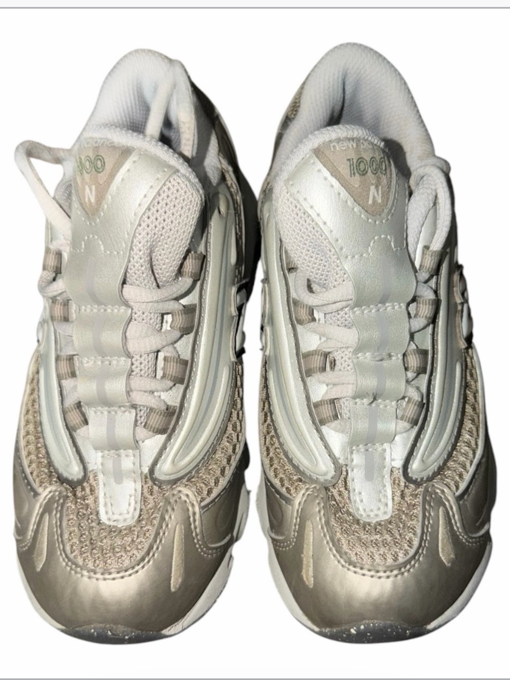 New Balance Kids Beige and Cream Athletic Sneakers